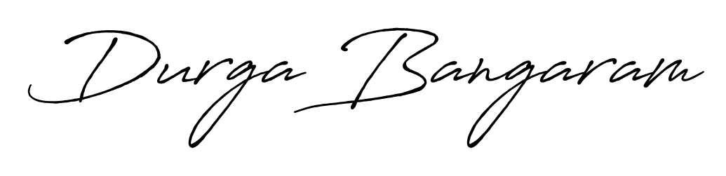 The Antro_Vectra_Bolder font gives name Durga Bangaram a signature that looks effortless yet distinguished. Download high-res PNG instantly. Durga Bangaram signature style 7 images and pictures png