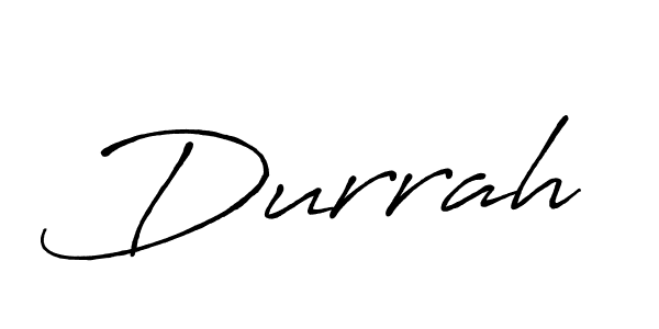 Use a signature maker to create a handwritten signature online. With this signature software, you can design (Antro_Vectra_Bolder) your own signature for name Durrah. Durrah signature style 7 images and pictures png