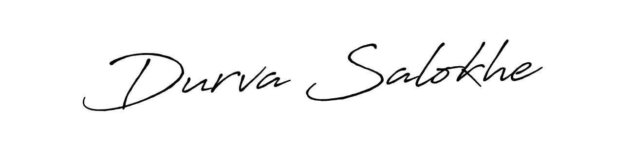 Make a beautiful signature design for name Durva Salokhe. With this signature (Antro_Vectra_Bolder) style, you can create a handwritten signature for free. Durva Salokhe signature style 7 images and pictures png