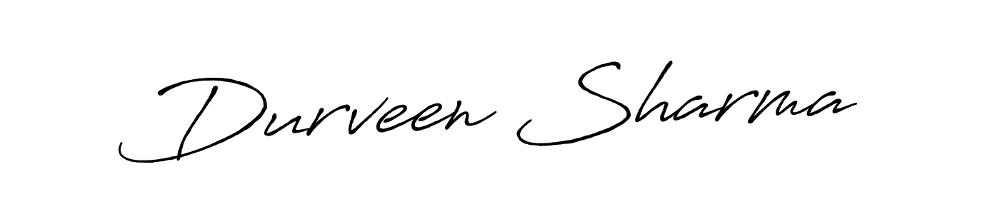 How to make Durveen Sharma name signature. Use Antro_Vectra_Bolder style for creating short signs online. This is the latest handwritten sign. Durveen Sharma signature style 7 images and pictures png