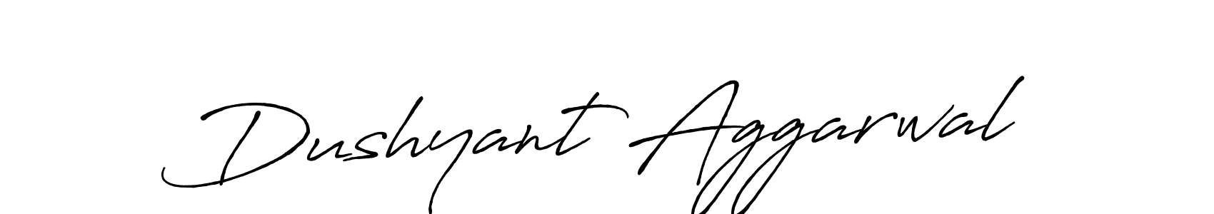 Create a beautiful signature design for name Dushyant Aggarwal. With this signature (Antro_Vectra_Bolder) fonts, you can make a handwritten signature for free. Dushyant Aggarwal signature style 7 images and pictures png