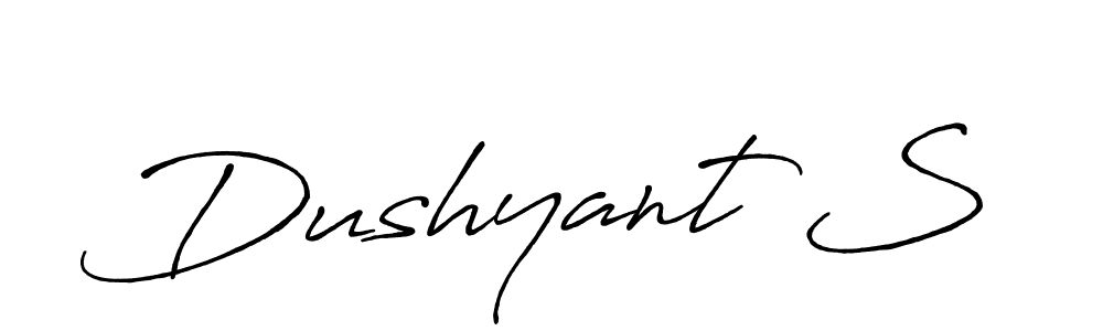 Use a signature maker to create a handwritten signature online. With this signature software, you can design (Antro_Vectra_Bolder) your own signature for name Dushyant S. Dushyant S signature style 7 images and pictures png