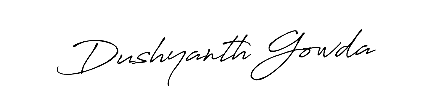 Make a beautiful signature design for name Dushyanth Gowda. With this signature (Antro_Vectra_Bolder) style, you can create a handwritten signature for free. Dushyanth Gowda signature style 7 images and pictures png