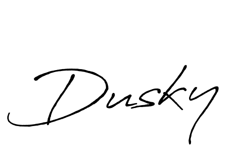 Use a signature maker to create a handwritten signature online. With this signature software, you can design (Antro_Vectra_Bolder) your own signature for name Dusky. Dusky signature style 7 images and pictures png