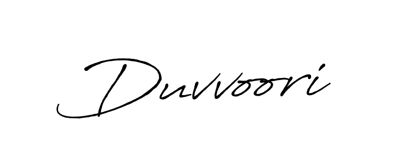 How to make Duvvoori name signature. Use Antro_Vectra_Bolder style for creating short signs online. This is the latest handwritten sign. Duvvoori signature style 7 images and pictures png