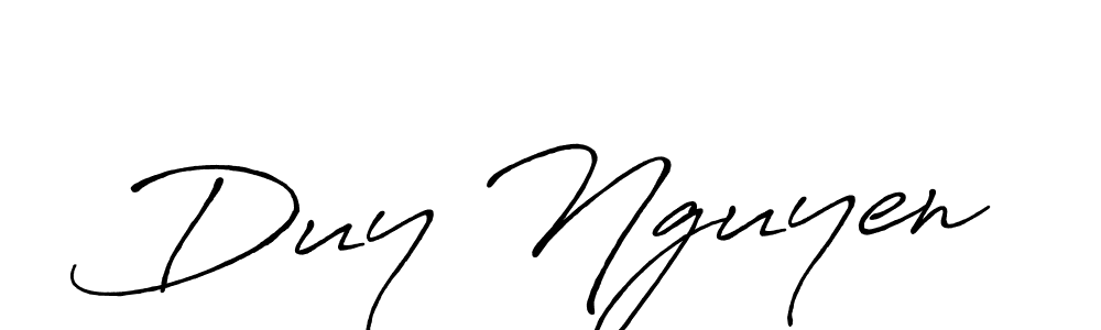 Make a beautiful signature design for name Duy Nguyen. With this signature (Antro_Vectra_Bolder) style, you can create a handwritten signature for free. Duy Nguyen signature style 7 images and pictures png