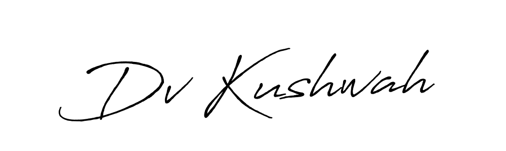 Use a signature maker to create a handwritten signature online. With this signature software, you can design (Antro_Vectra_Bolder) your own signature for name Dv Kushwah. Dv Kushwah signature style 7 images and pictures png