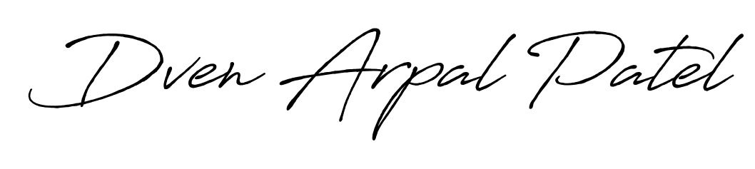 Looking for an artistic signature for Dven Arpal Patel? The Antro_Vectra_Bolder calligraphy style gives a sophisticated flow suitable for business cards and emails. Dven Arpal Patel signature style 7 images and pictures png