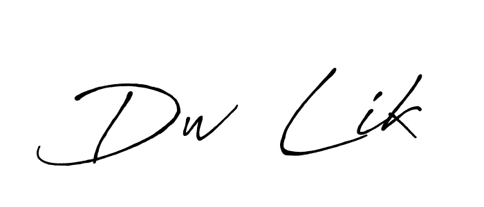 Dw  Lik stylish signature style. Best Handwritten Sign (Antro_Vectra_Bolder) for my name. Handwritten Signature Collection Ideas for my name Dw  Lik. Dw  Lik signature style 7 images and pictures png