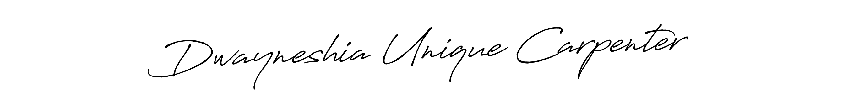 Antro_Vectra_Bolder is a professional signature style that is perfect for those who want to add a touch of class to their signature. It is also a great choice for those who want to make their signature more unique. Get Dwayneshia Unique Carpenter name to fancy signature for free. Dwayneshia Unique Carpenter signature style 7 images and pictures png