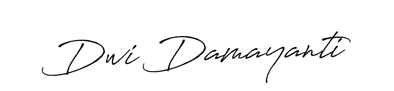 How to make Dwi Damayanti name signature. Use Antro_Vectra_Bolder style for creating short signs online. This is the latest handwritten sign. Dwi Damayanti signature style 7 images and pictures png