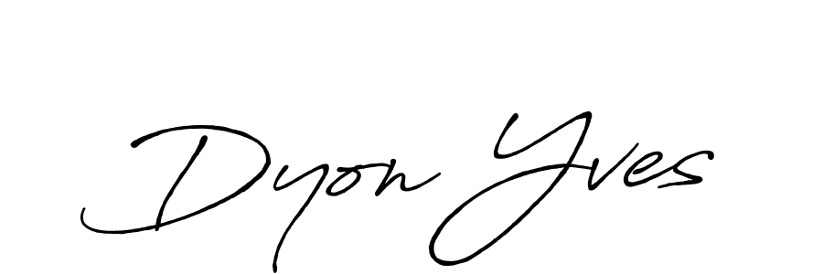 How to make Dyon Yves name signature. Use Antro_Vectra_Bolder style for creating short signs online. This is the latest handwritten sign. Dyon Yves signature style 7 images and pictures png