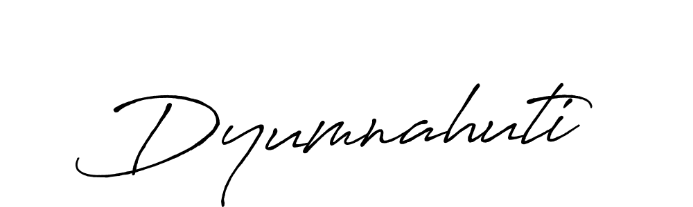 Make a beautiful signature design for name Dyumnahuti. With this signature (Antro_Vectra_Bolder) style, you can create a handwritten signature for free. Dyumnahuti signature style 7 images and pictures png