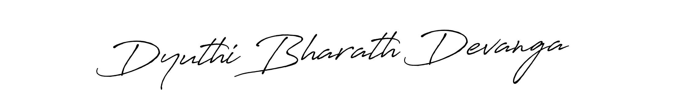 Make a beautiful signature design for name Dyuthi Bharath Devanga. With this signature (Antro_Vectra_Bolder) style, you can create a handwritten signature for free. Dyuthi Bharath Devanga signature style 7 images and pictures png