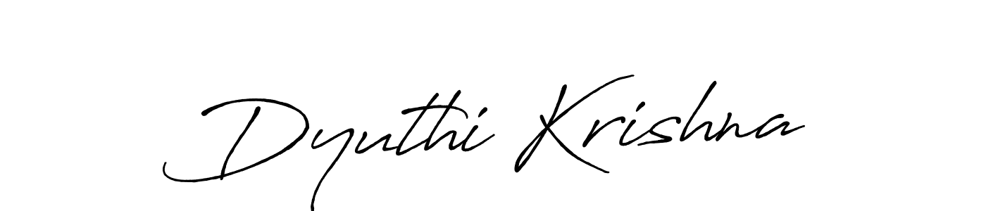 Make a beautiful signature design for name Dyuthi Krishna. With this signature (Antro_Vectra_Bolder) style, you can create a handwritten signature for free. Dyuthi Krishna signature style 7 images and pictures png