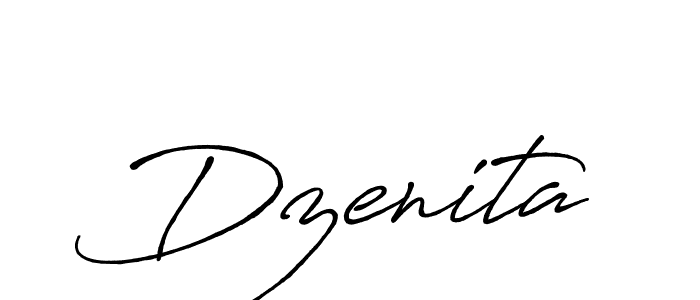The best way (Antro_Vectra_Bolder) to make a short signature is to pick only two or three words in your name. The name Dzenita include a total of six letters. For converting this name. Dzenita signature style 7 images and pictures png