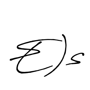 How to Draw E)s signature style? Antro_Vectra_Bolder is a latest design signature styles for name E)s. E)s signature style 7 images and pictures png