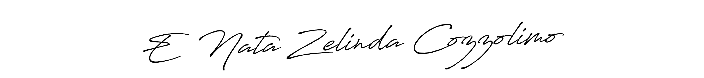 Create a beautiful signature design for name E’ Nata Zelinda Cozzolimo. With this signature (Antro_Vectra_Bolder) fonts, you can make a handwritten signature for free. E’ Nata Zelinda Cozzolimo signature style 7 images and pictures png
