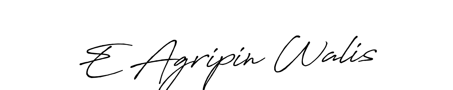 if you are searching for the best signature style for your name E Agripin Walis. so please give up your signature search. here we have designed multiple signature styles  using Antro_Vectra_Bolder. E Agripin Walis signature style 7 images and pictures png