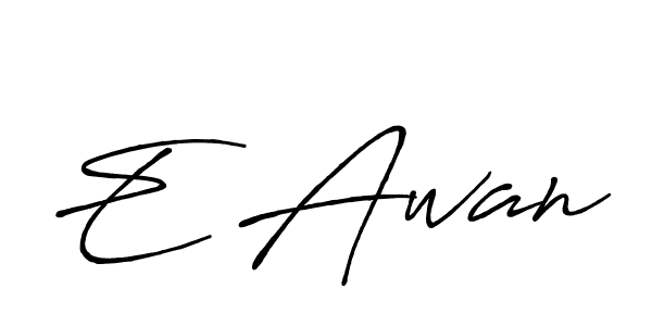 Also we have E Awan name is the best signature style. Create professional handwritten signature collection using Antro_Vectra_Bolder autograph style. E Awan signature style 7 images and pictures png