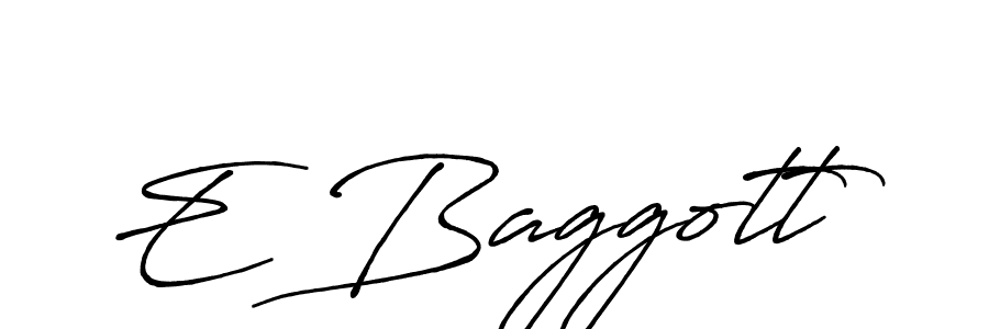 The best way (Antro_Vectra_Bolder) to make a short signature is to pick only two or three words in your name. The name E Baggott include a total of six letters. For converting this name. E Baggott signature style 7 images and pictures png