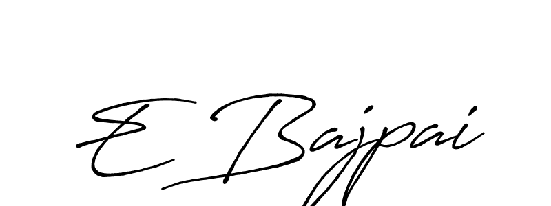 Similarly Antro_Vectra_Bolder is the best handwritten signature design. Signature creator online .You can use it as an online autograph creator for name E Bajpai. E Bajpai signature style 7 images and pictures png
