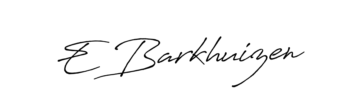 Create a beautiful signature design for name E Barkhuizen. With this signature (Antro_Vectra_Bolder) fonts, you can make a handwritten signature for free. E Barkhuizen signature style 7 images and pictures png