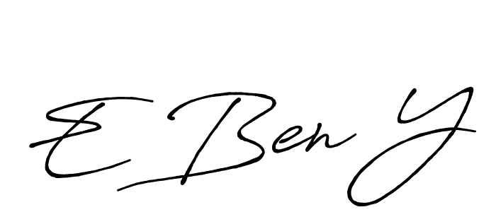 The best way (Antro_Vectra_Bolder) to make a short signature is to pick only two or three words in your name. The name E Ben Y include a total of six letters. For converting this name. E Ben Y signature style 7 images and pictures png