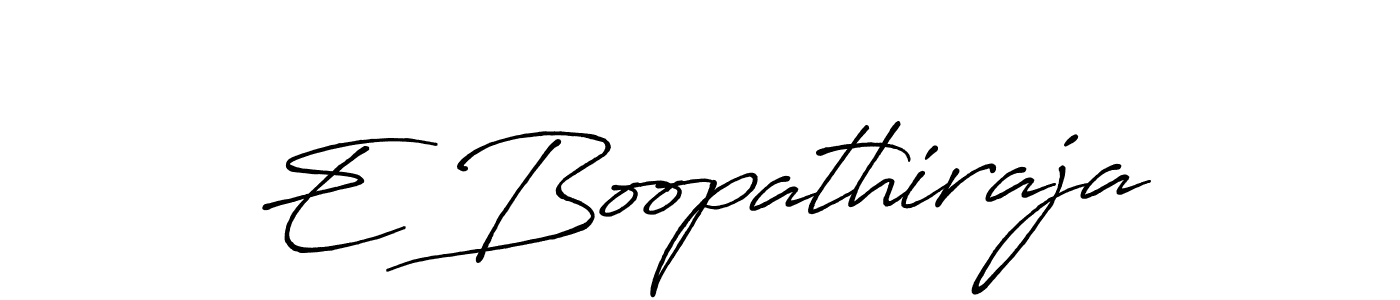 How to make E Boopathiraja name signature. Use Antro_Vectra_Bolder style for creating short signs online. This is the latest handwritten sign. E Boopathiraja signature style 7 images and pictures png