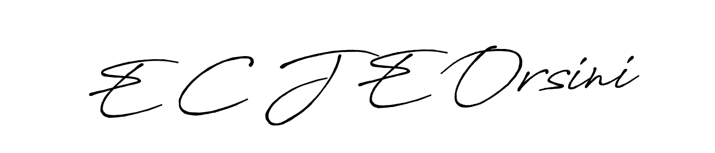 This is the best signature style for the E C J E Orsini name. Also you like these signature font (Antro_Vectra_Bolder). Mix name signature. E C J E Orsini signature style 7 images and pictures png