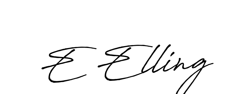 Also we have E Elling name is the best signature style. Create professional handwritten signature collection using Antro_Vectra_Bolder autograph style. E Elling signature style 7 images and pictures png