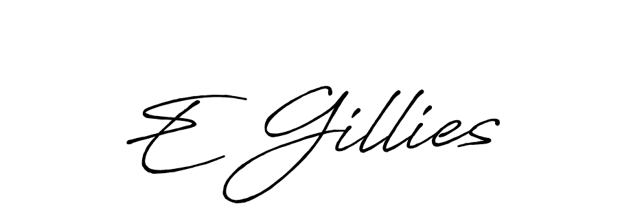 Use a signature maker to create a handwritten signature online. With this signature software, you can design (Antro_Vectra_Bolder) your own signature for name E Gillies. E Gillies signature style 7 images and pictures png