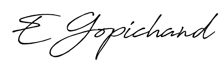 A dynamic signature style for E Gopichand using Antro_Vectra_Bolder script. Designed to look authentic, handwritten, and professional. E Gopichand signature style 7 images and pictures png