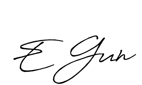 if you are searching for the best signature style for your name E Gun. so please give up your signature search. here we have designed multiple signature styles  using Antro_Vectra_Bolder. E Gun signature style 7 images and pictures png