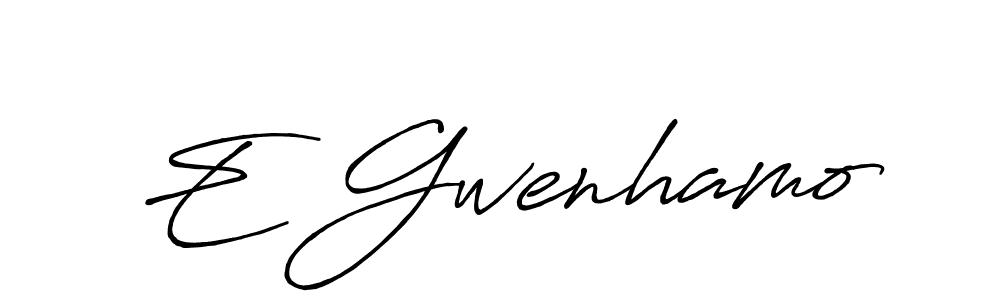 Use a signature maker to create a handwritten signature online. With this signature software, you can design (Antro_Vectra_Bolder) your own signature for name E Gwenhamo. E Gwenhamo signature style 7 images and pictures png