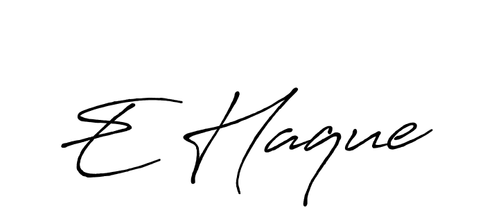 Design your own signature with our free online signature maker. With this signature software, you can create a handwritten (Antro_Vectra_Bolder) signature for name E Haque. E Haque signature style 7 images and pictures png