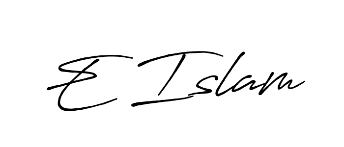 Also You can easily find your signature by using the search form. We will create E Islam name handwritten signature images for you free of cost using Antro_Vectra_Bolder sign style. E Islam signature style 7 images and pictures png