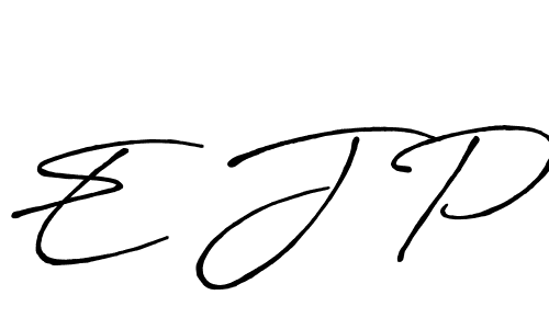 Design your own signature with our free online signature maker. With this signature software, you can create a handwritten (Antro_Vectra_Bolder) signature for name E J P. E J P signature style 7 images and pictures png