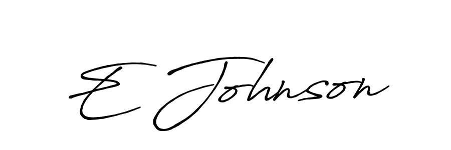 The best way (Antro_Vectra_Bolder) to make a short signature is to pick only two or three words in your name. The name E Johnson include a total of six letters. For converting this name. E Johnson signature style 7 images and pictures png