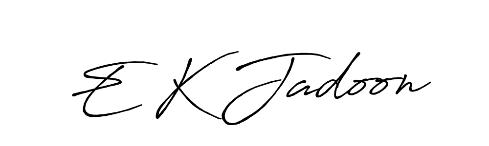if you are searching for the best signature style for your name E K Jadoon. so please give up your signature search. here we have designed multiple signature styles  using Antro_Vectra_Bolder. E K Jadoon signature style 7 images and pictures png