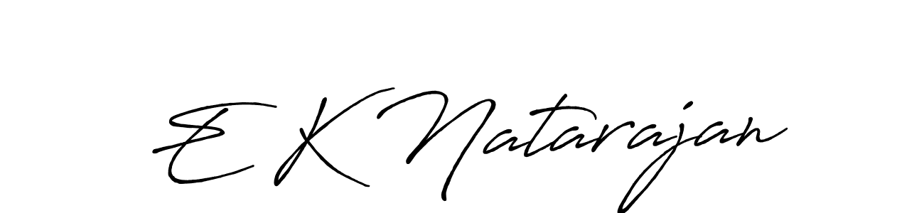 How to make E K Natarajan name signature. Use Antro_Vectra_Bolder style for creating short signs online. This is the latest handwritten sign. E K Natarajan signature style 7 images and pictures png