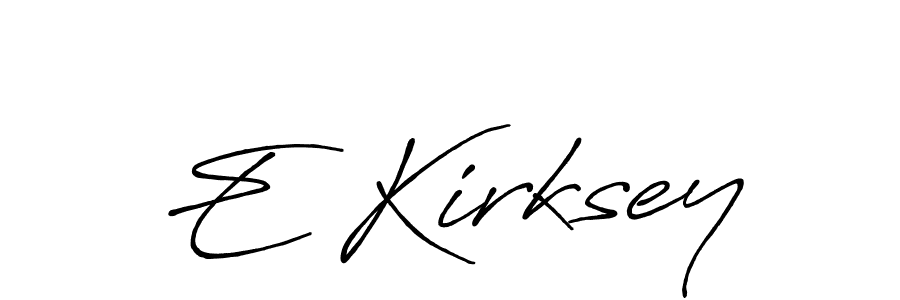 Create a beautiful signature design for name E Kirksey. With this signature (Antro_Vectra_Bolder) fonts, you can make a handwritten signature for free. E Kirksey signature style 7 images and pictures png