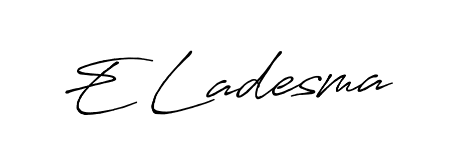 Make a beautiful signature design for name E Ladesma. With this signature (Antro_Vectra_Bolder) style, you can create a handwritten signature for free. E Ladesma signature style 7 images and pictures png