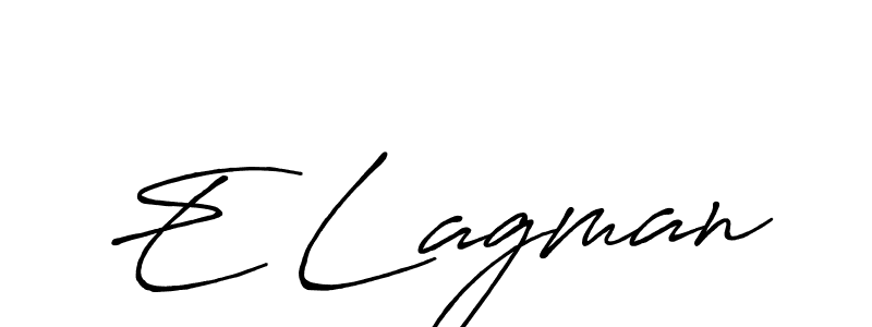 Also we have E Lagman name is the best signature style. Create professional handwritten signature collection using Antro_Vectra_Bolder autograph style. E Lagman signature style 7 images and pictures png