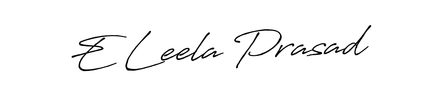 Make a beautiful signature design for name E Leela Prasad. With this signature (Antro_Vectra_Bolder) style, you can create a handwritten signature for free. E Leela Prasad signature style 7 images and pictures png