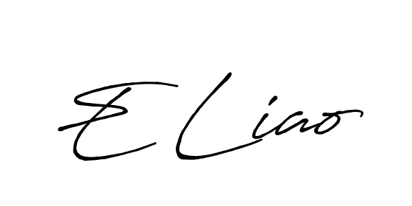 How to make E Liao name signature. Use Antro_Vectra_Bolder style for creating short signs online. This is the latest handwritten sign. E Liao signature style 7 images and pictures png