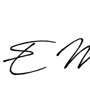 Also You can easily find your signature by using the search form. We will create E M name handwritten signature images for you free of cost using Antro_Vectra_Bolder sign style. E M signature style 7 images and pictures png