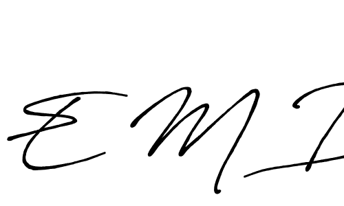 The best way (Antro_Vectra_Bolder) to make a short signature is to pick only two or three words in your name. The name E M B include a total of six letters. For converting this name. E M B signature style 7 images and pictures png