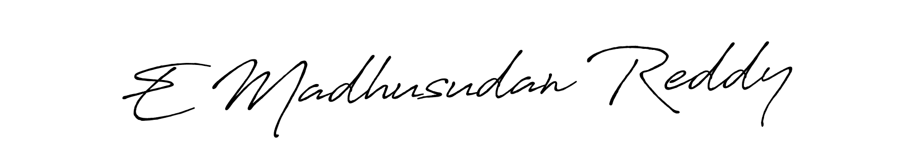 Antro_Vectra_Bolder is a professional signature style that is perfect for those who want to add a touch of class to their signature. It is also a great choice for those who want to make their signature more unique. Get E Madhusudan Reddy name to fancy signature for free. E Madhusudan Reddy signature style 7 images and pictures png