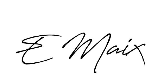 The best way (Antro_Vectra_Bolder) to make a short signature is to pick only two or three words in your name. The name E Maix include a total of six letters. For converting this name. E Maix signature style 7 images and pictures png